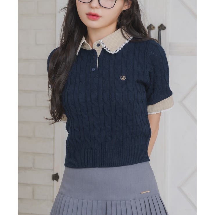 BLU2 | チェックSHドッキングNTPO | RETRO GIRL