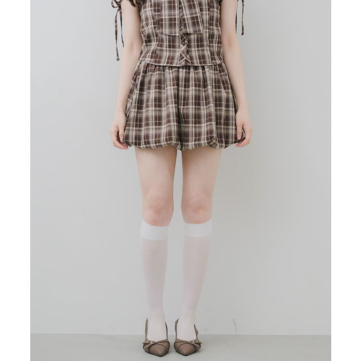 【セットアップ対応】バルーンチェックミニスカート | RETRO GIRL | 詳細画像16 