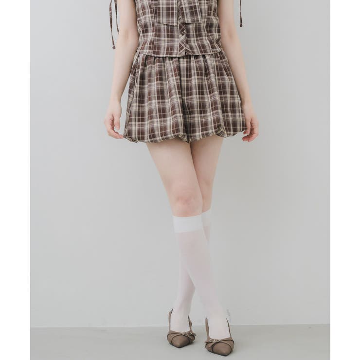 【セットアップ対応】バルーンチェックミニスカート | RETRO GIRL | 詳細画像17 