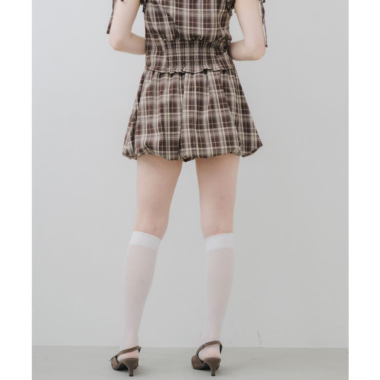 【セットアップ対応】バルーンチェックミニスカート | RETRO GIRL | 詳細画像18 
