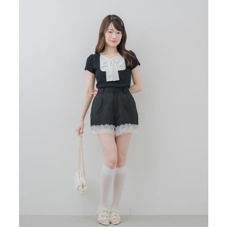 【セットアップ対応】ひげレース付きショートパンツ | RETRO GIRL | 詳細画像10 