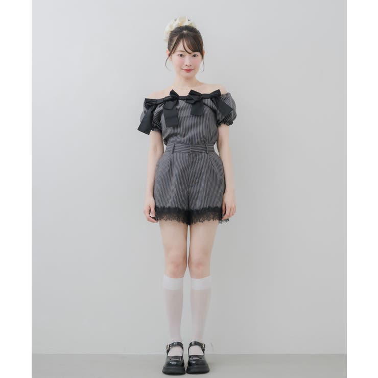 【セットアップ対応】ひげレース付きショートパンツ | RETRO GIRL | 詳細画像4 