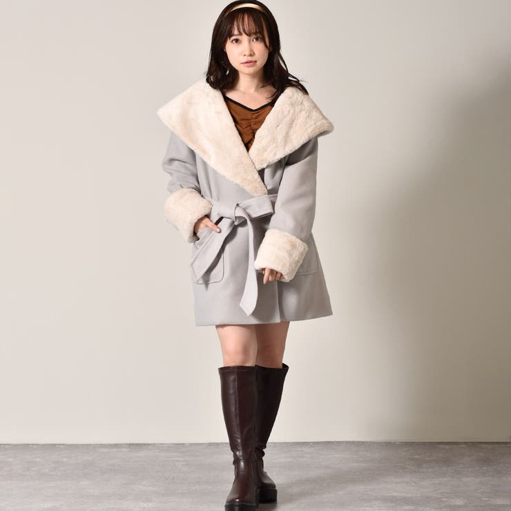 ❤︎専用❤︎ おリボンコート♩ ◇Emsexcite◇ フェイクファーリボンコート[品番：RTGW0002492