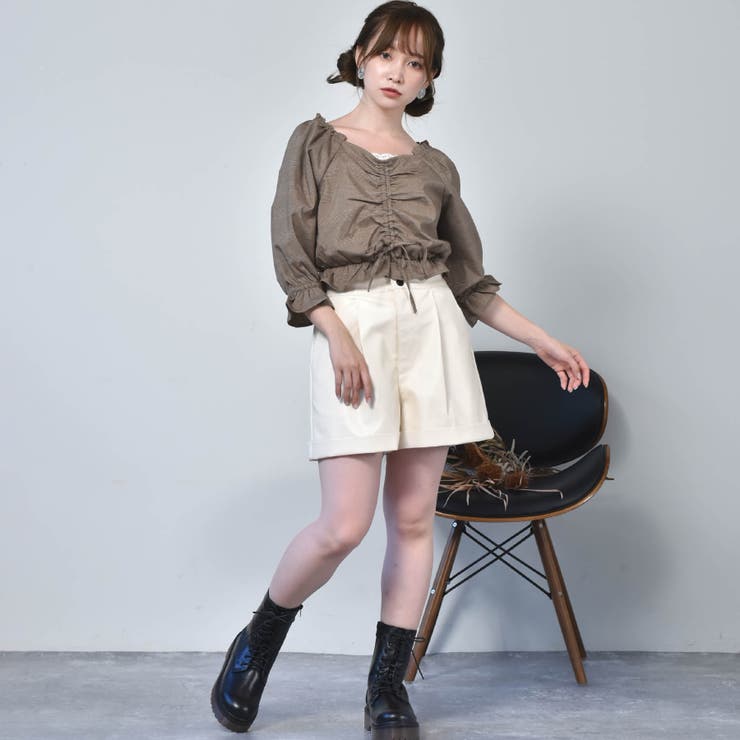 ◎Emsexcite◎ フェイクレザーショートPT[品番：RTGW0004627