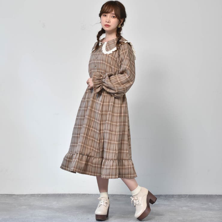 ○Emsexcite○ セーラーチェックOP[品番：RTGW0004793]｜RETRO