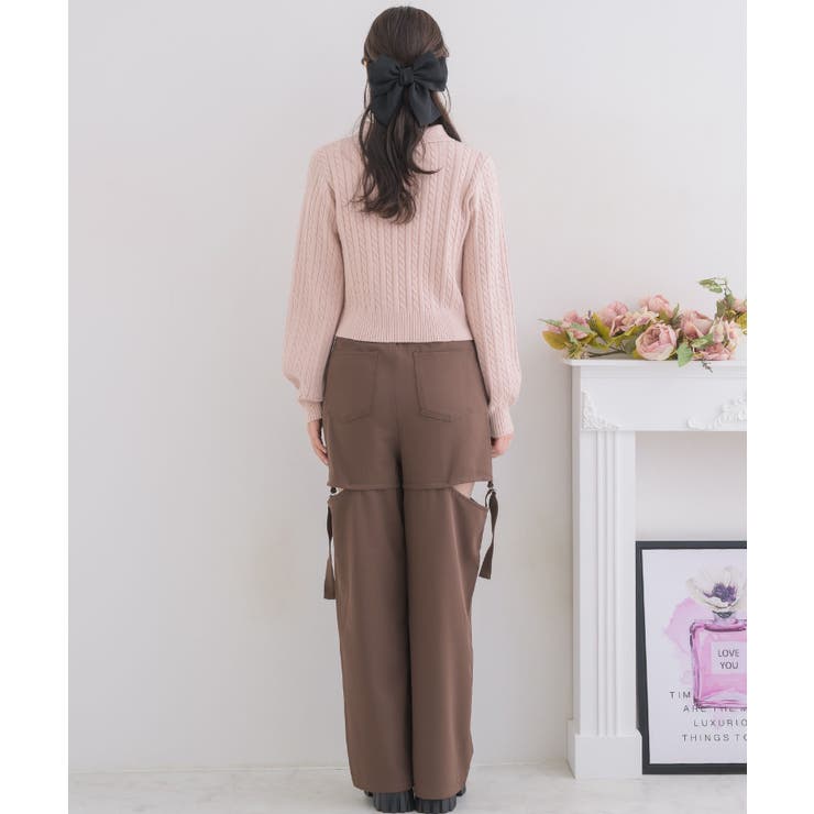 サイドベルトPT □Emsexcite□サイドベルトパンツ/サイドスリット[品番