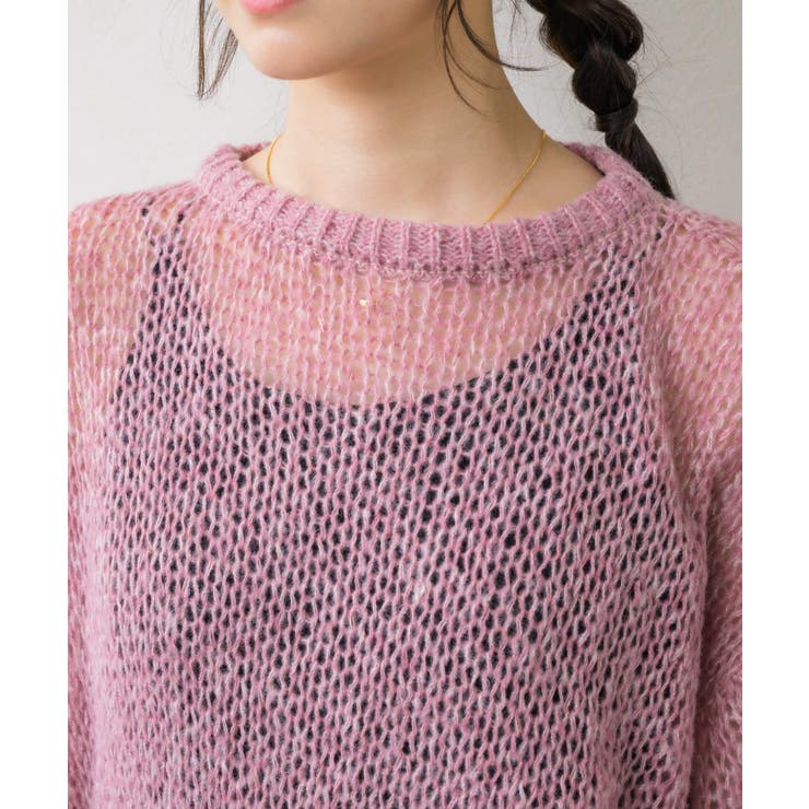 モヘアメッシュNTPO 【Emsexcite】ニットプルオーバー シアートップス | RETRO GIRL | 詳細画像23 