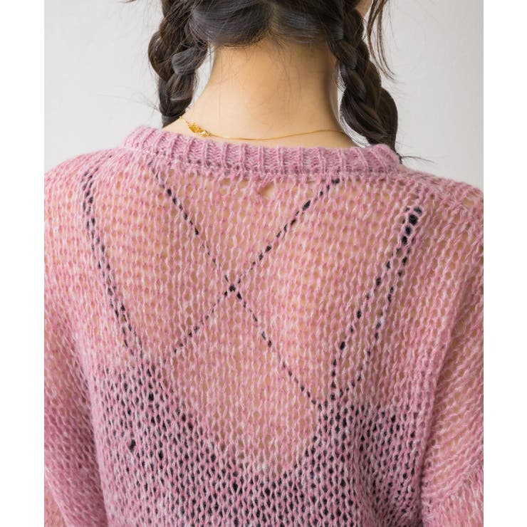 モヘアメッシュNTPO 【Emsexcite】ニットプルオーバー シアートップス | RETRO GIRL | 詳細画像26 