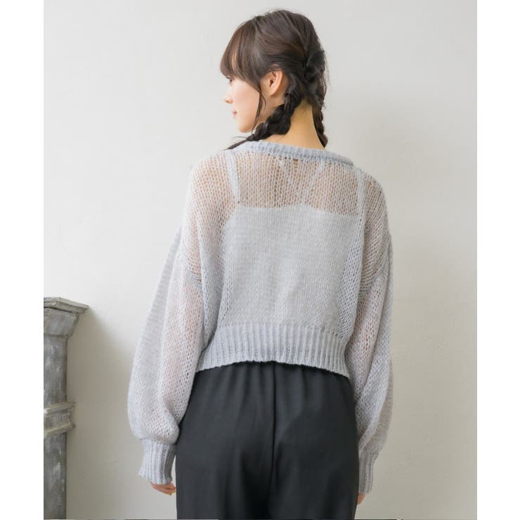 モヘアメッシュNTPO 【Emsexcite】ニットプルオーバー シアートップス | RETRO GIRL | 詳細画像8 