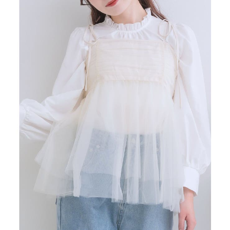 セール】チュールビスチェセットトップス（Tシャツ/カットソー