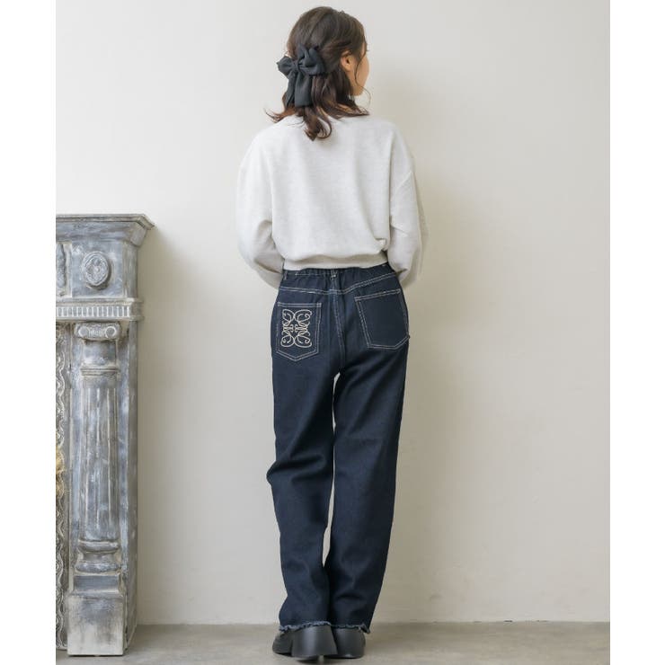 ショート刺繍トレーナー 【Emsexcite】トレーナー スウェット | RETRO GIRL | 詳細画像13 