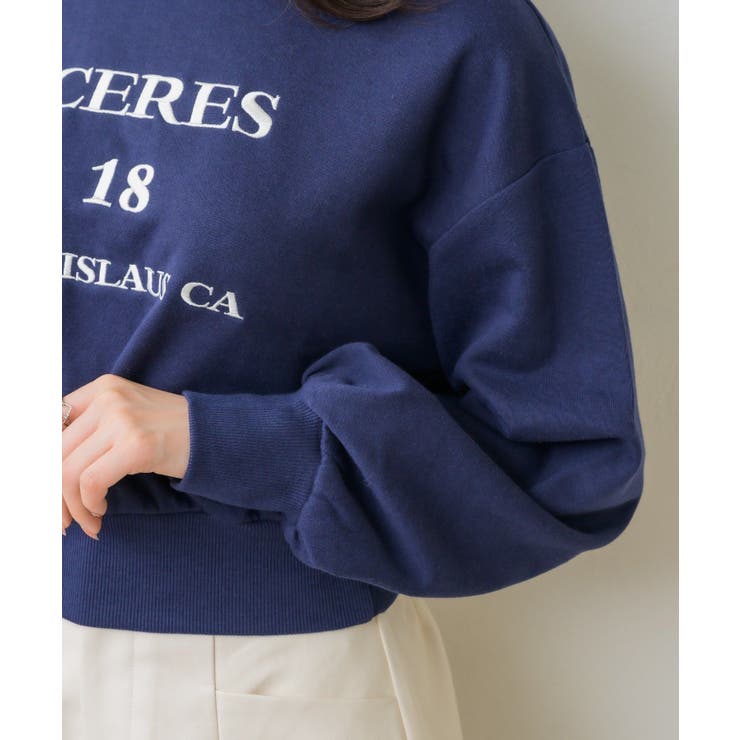 ショート刺繍トレーナー 【Emsexcite】トレーナー スウェット | RETRO GIRL | 詳細画像25 