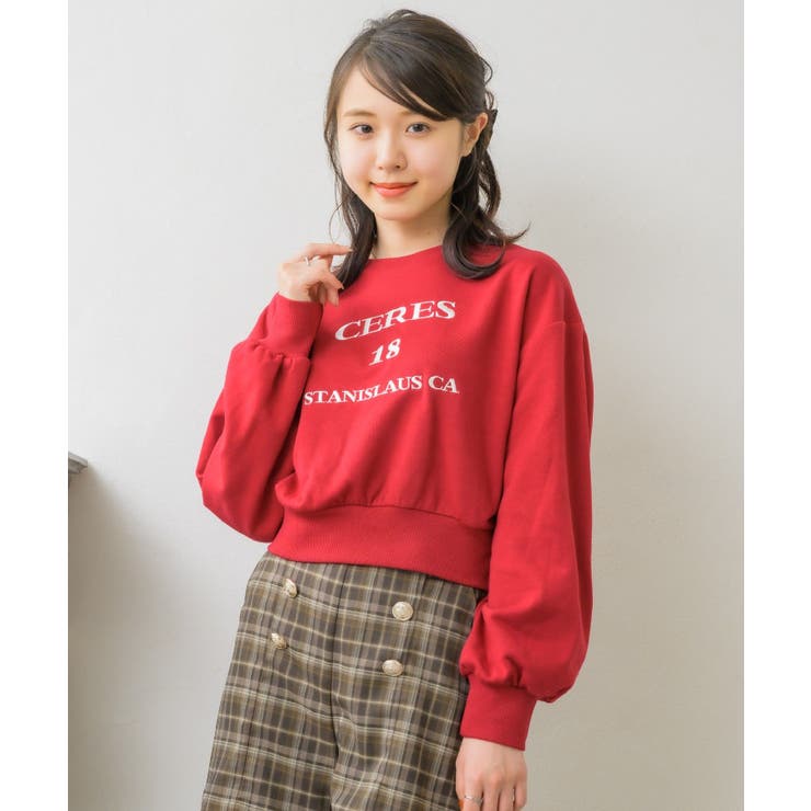 ショート刺繍トレーナー 【Emsexcite】トレーナー スウェット | RETRO GIRL | 詳細画像7 