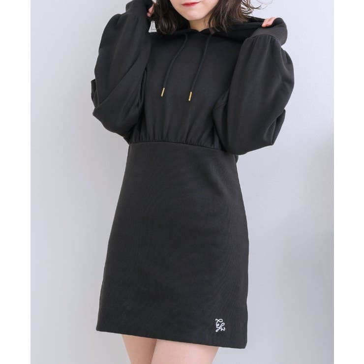 BLK1 | フーディーチュニックOP 【Emsexcite】パーカーワンピース スウェットワ… | RETRO GIRL