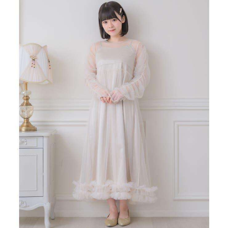 チュールOPセット[品番：RTGW0007441]｜RETRO GIRL（レトロ