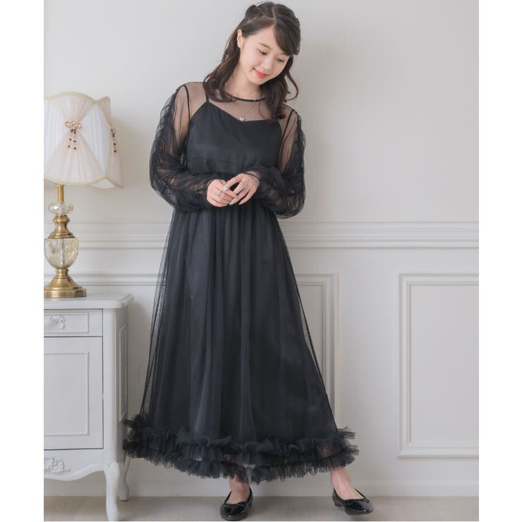 【大人かわいい】新品　フリル　白黒プリントカットソー黒　r71d plusnao ノースリーブ カットソー レディース トップス シフォン