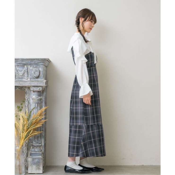 [タグ付き]エムフィル　ロングワンピース　ボウタイ　ドット　洗える　マキシ丈　S タグ付き]エムフィル ロングワンピース ボウタイ ドット 洗える