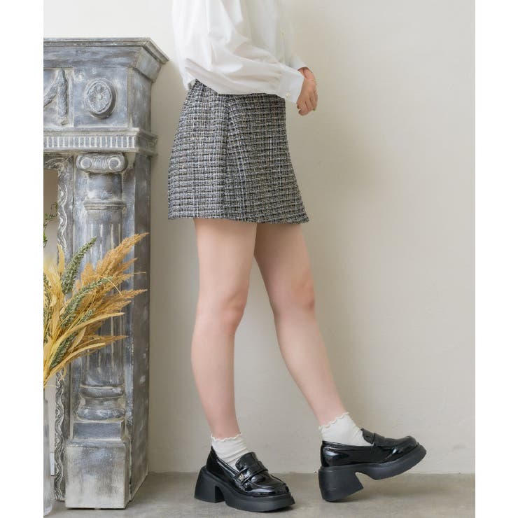 ツイードラップミニSK 【Emsexcite】ミニスカート/大人系[品番