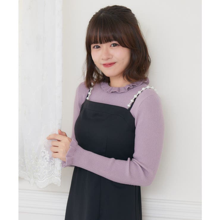 PPL1 | フリルハイネックNT Emsexcite リブハイネックニット | RETRO GIRL