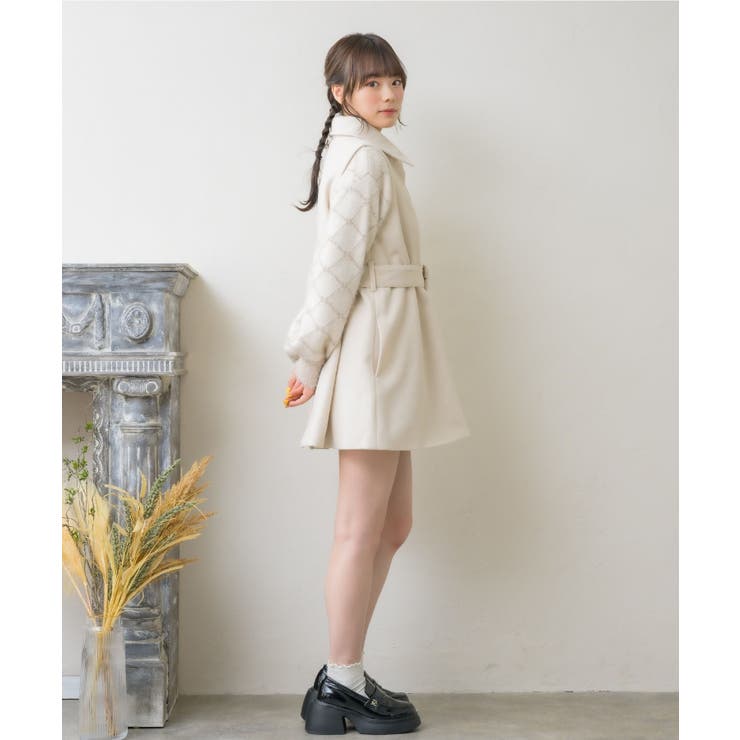 良品 レトロ コート レディース F 古着 ヴィンテージ 小松菜奈 B012
