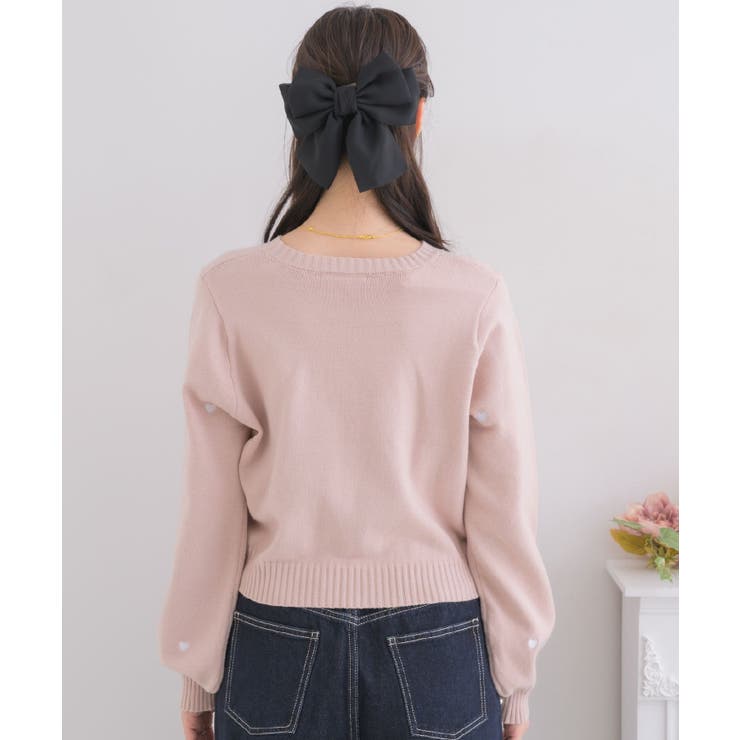 ハート刺繍NTPO □Emsexcite□ニットプルオーバー/ハート柄[品番