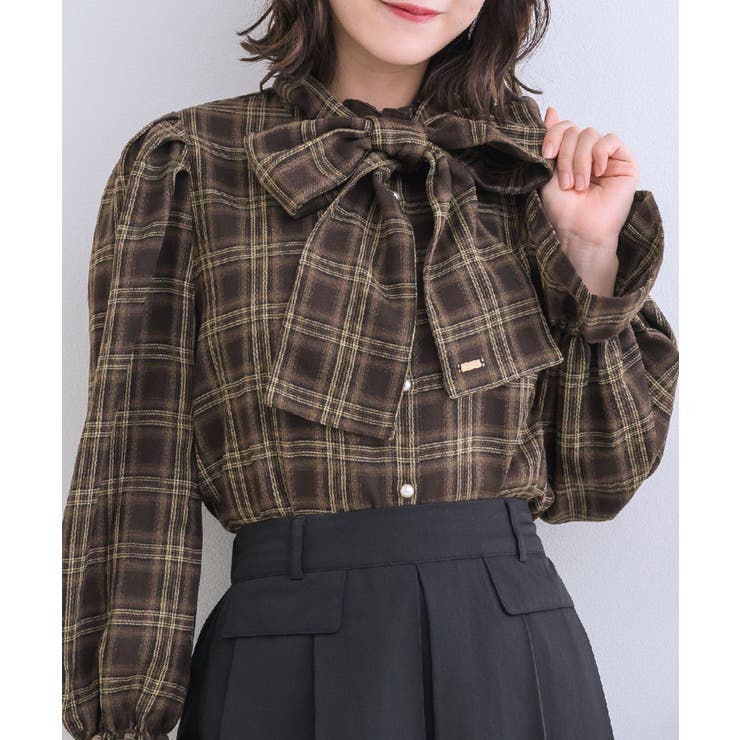 vintage りんご柄 ボウタイリボンブラウス 昭和レトロ 日本製 緑