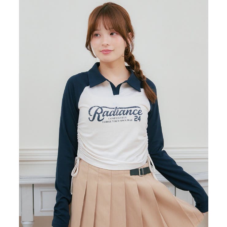 襟付きドロストロンTEE[品番：RTGW0008404]｜RETRO GIRL（レトロ