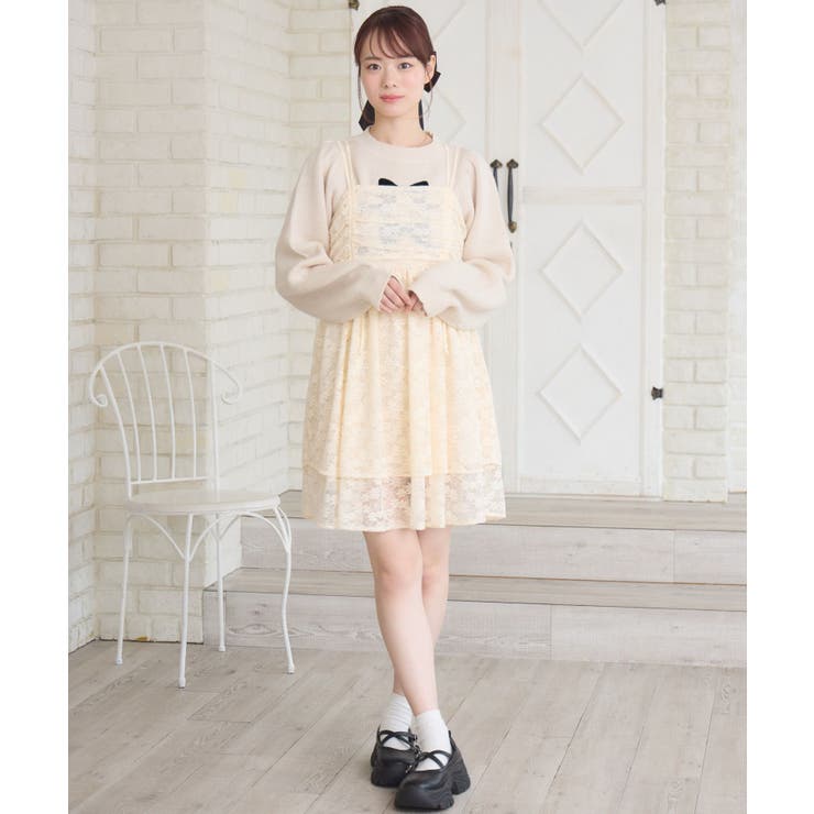 レースミニキャミOP[品番：RTGW0008483]｜RETRO GIRL（レトロ