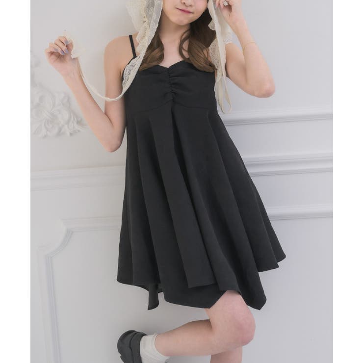 BLK1 | 裾イレヘムミニキャミOP | RETRO GIRL