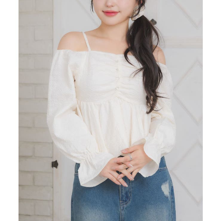 WHT4 | 裾バルーンブラウス | RETRO GIRL