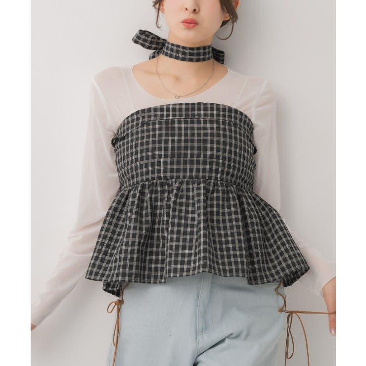 C/BLK | 【セットアイテム】タイ付ビスチェ＆インナーSET | RETRO GIRL