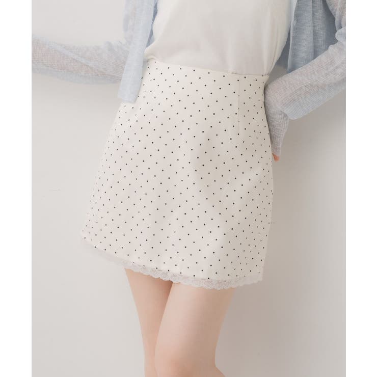 P/WHT | ドットミニSK | RETRO GIRL