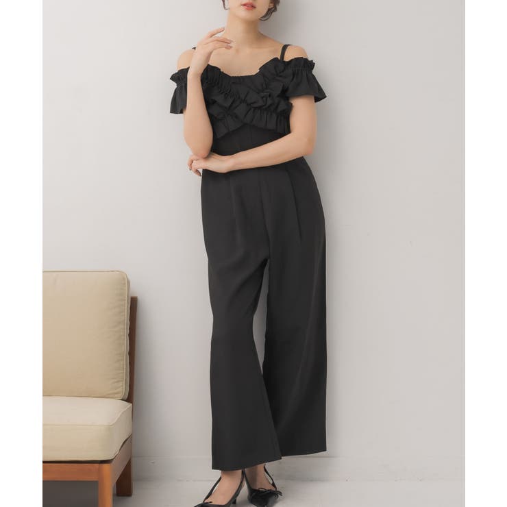 BLK1 | オフショルサロペット | RETRO GIRL