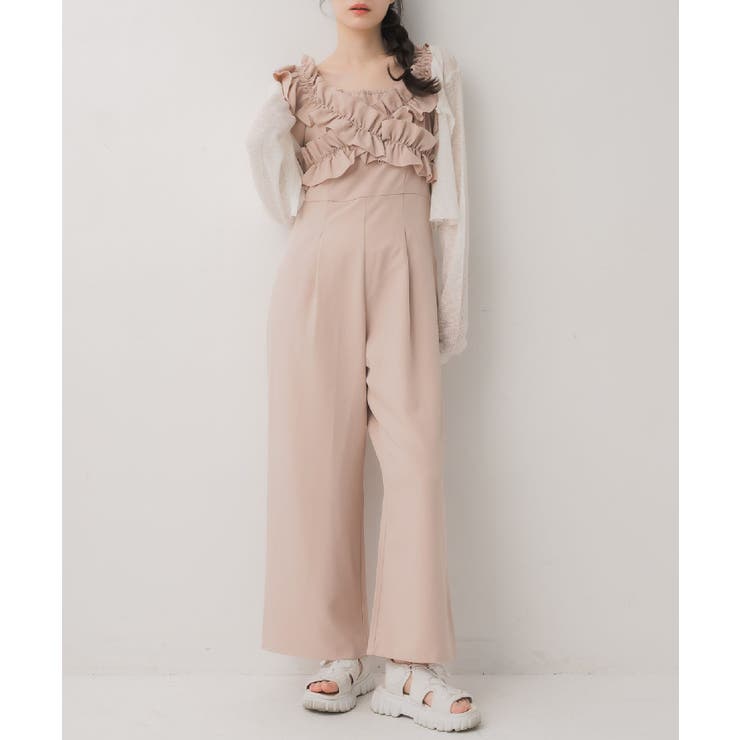 PNK0 | オフショルサロペット | RETRO GIRL