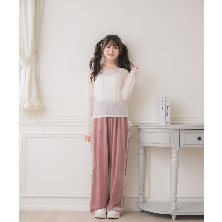 セットアップ対応】レースアップベロアPT[品番：RTGW0009535]｜RETRO