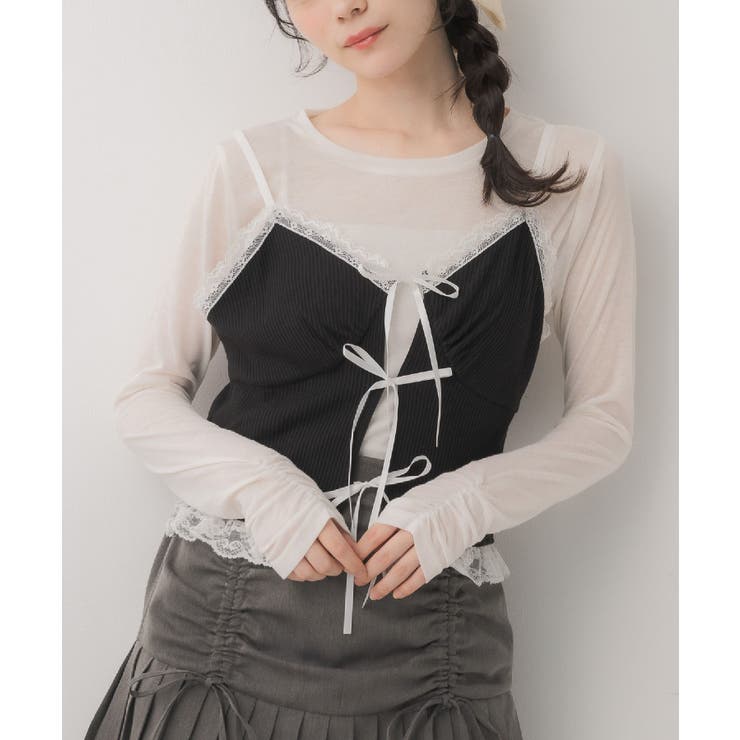 BLK1 | リボンビスチェ＆インナーSET | RETRO GIRL