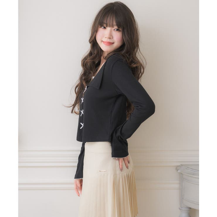 BIGカラーレイヤード風CT[品番：RTGW0009532]｜RETRO GIRL