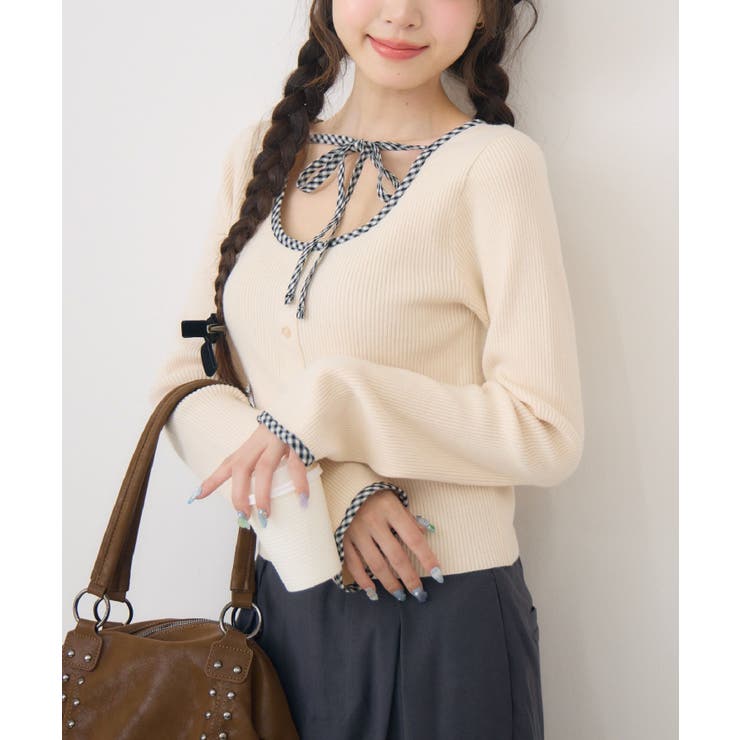 WHT4 | 【新色追加】チェックパイピングNTPO | RETRO GIRL