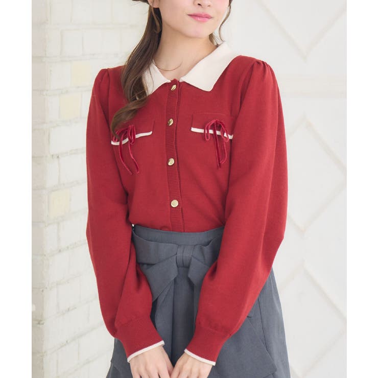 ベロアリボンヴィンテージカーデ | RETRO GIRL | 詳細画像1 