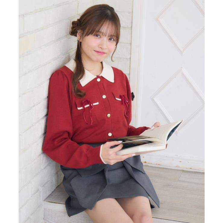 ベロアリボンヴィンテージカーデ | RETRO GIRL | 詳細画像2 