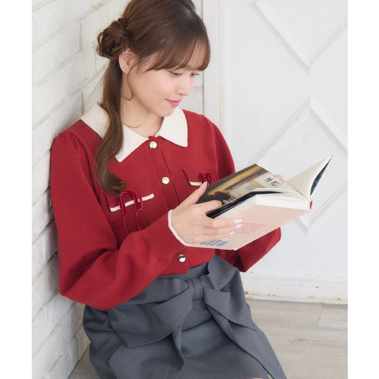 ベロアリボンヴィンテージカーデ | RETRO GIRL | 詳細画像3 