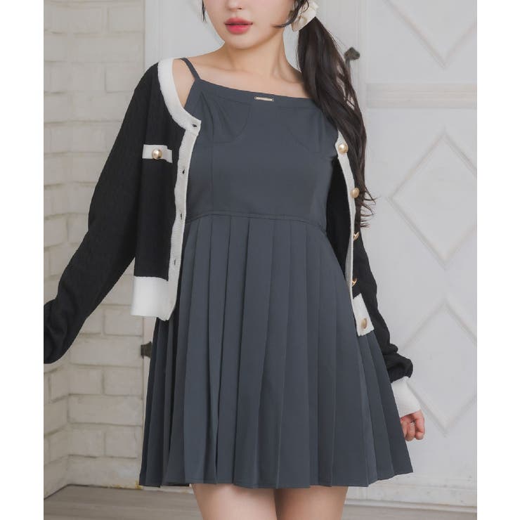 GRY2 | プレート付プリーツキャミOP | RETRO GIRL