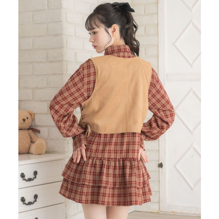 レースアップスエードベスト | RETRO GIRL | 詳細画像18 