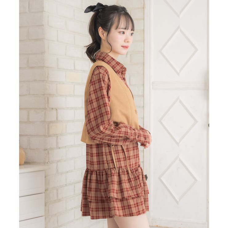 レースアップスエードベスト | RETRO GIRL | 詳細画像19 