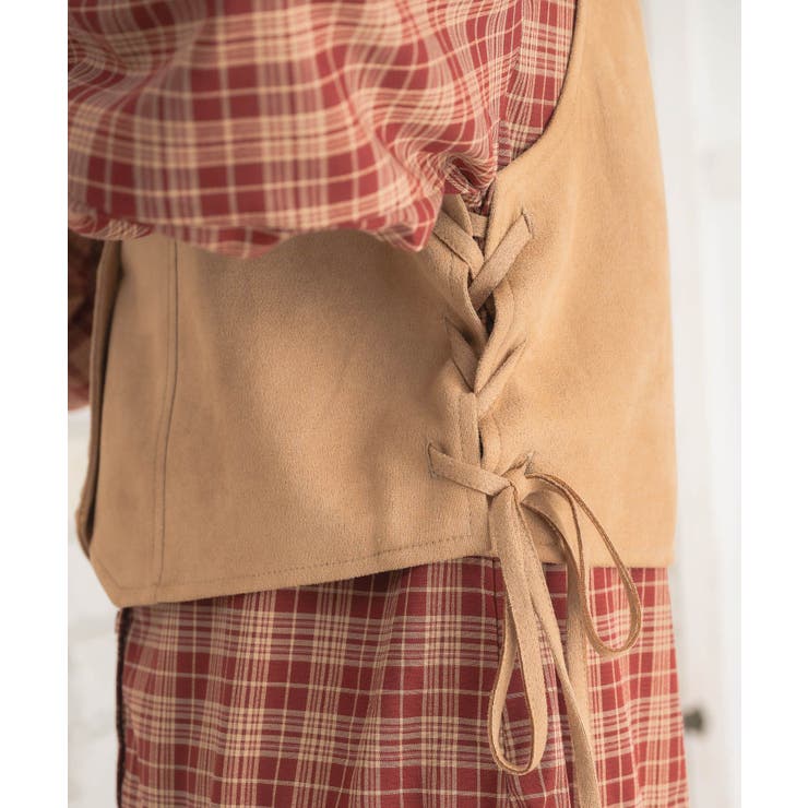 レースアップスエードベスト | RETRO GIRL | 詳細画像23 