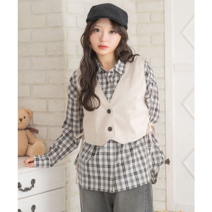 レースアップスエードベスト | RETRO GIRL | 詳細画像8 