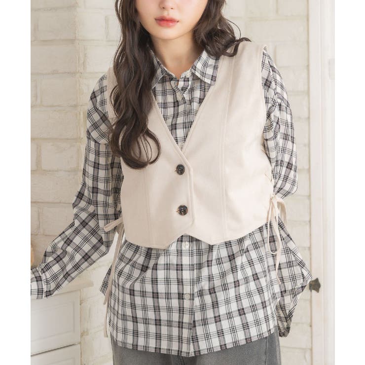 WHT4 | レースアップスエードベスト | RETRO GIRL