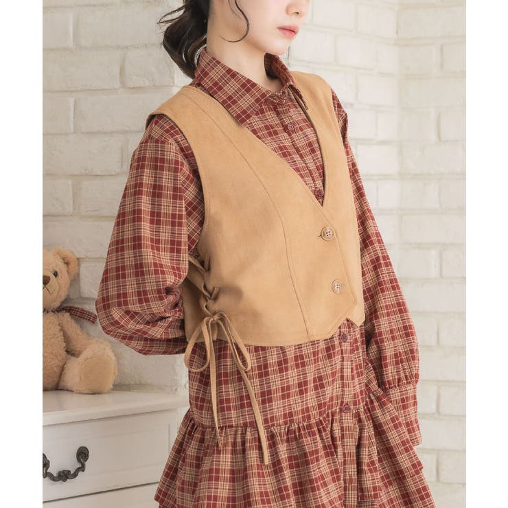 BRN3 | レースアップスエードベスト | RETRO GIRL