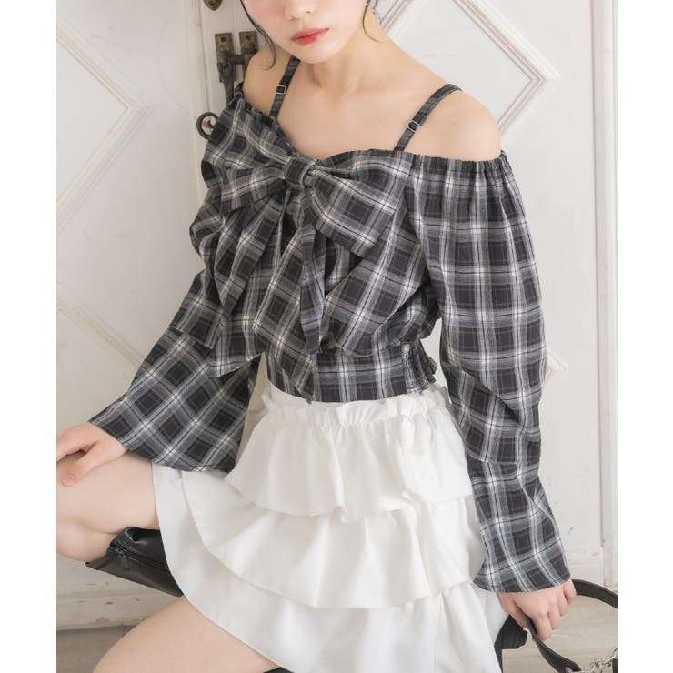 C/BLK | BIGリボンオフショルBL | RETRO GIRL