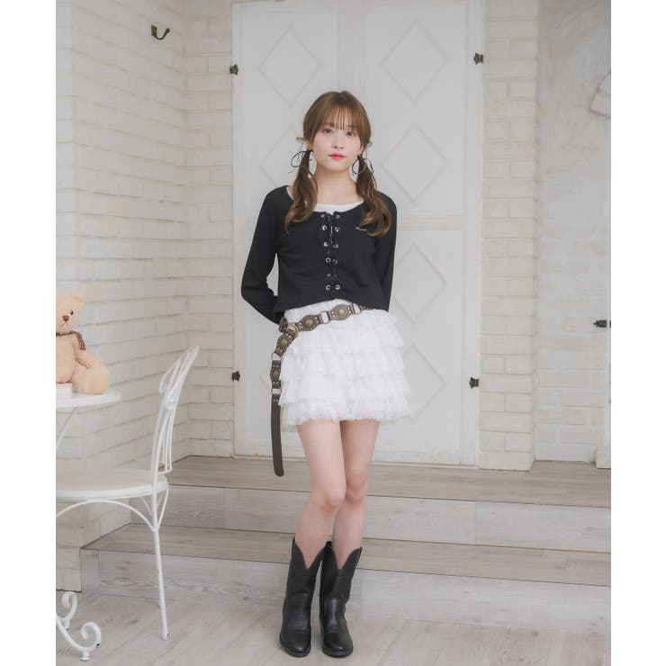 レースアップレイヤード風ロンTEE | RETRO GIRL | 詳細画像10 